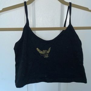 Black angel cropped tank top